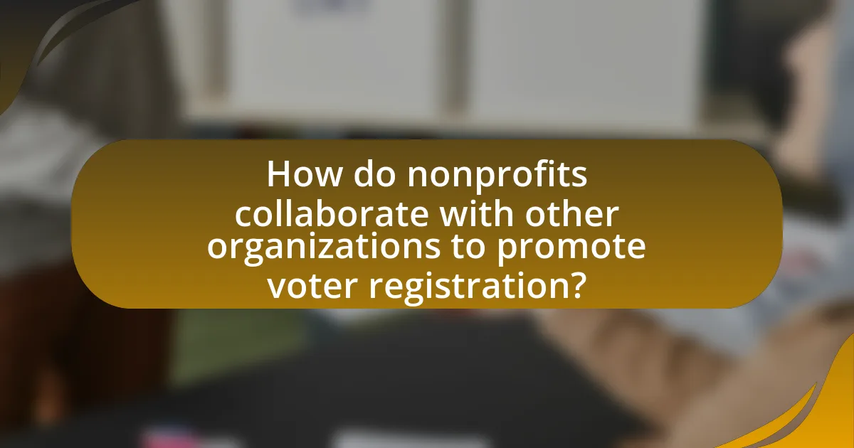How do nonprofits collaborate with other organizations to promote voter registration?