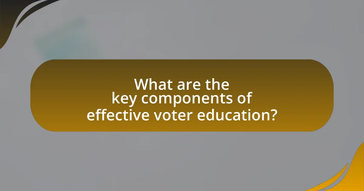 What are the key components of effective voter education?