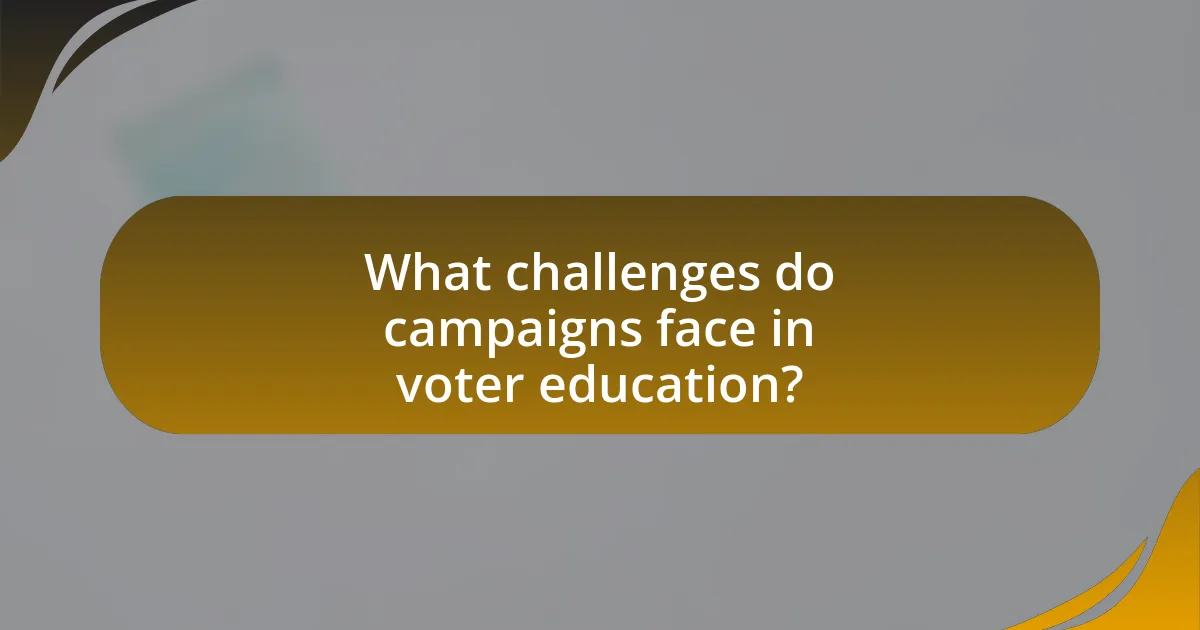 What challenges do campaigns face in voter education?
