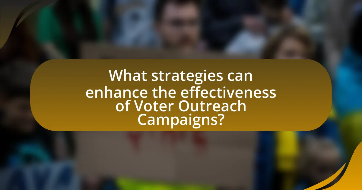 What strategies can enhance the effectiveness of Voter Outreach Campaigns?